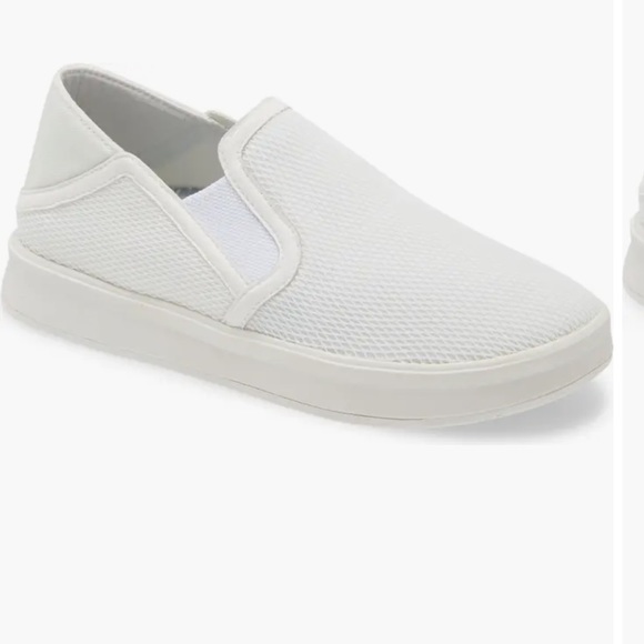 NWT OLUKAI Ki‘ihele Slip-On Sneaker bright white womens size 7 foldable - Picture 1 of 9